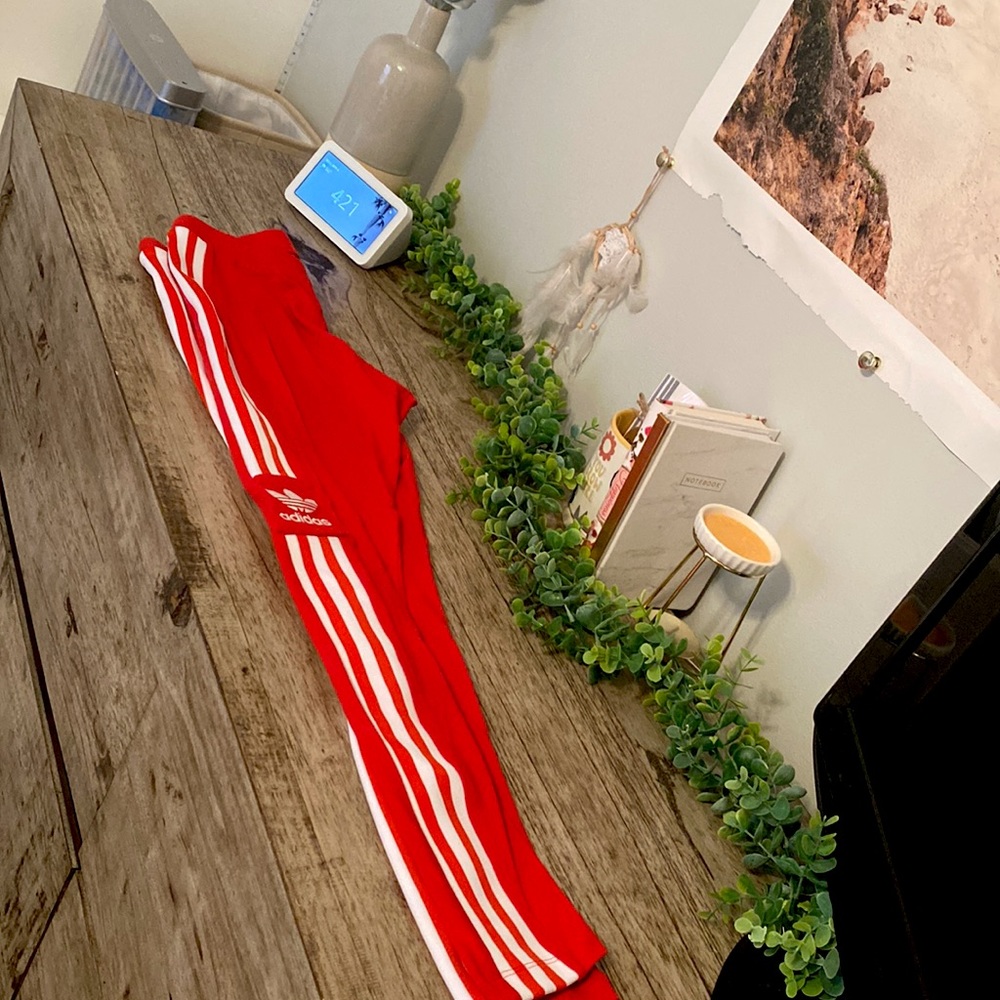 Size 10 Red Adidas Leggings